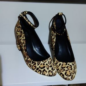 White House Black Market calf hair heels